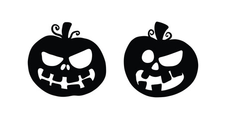 Vector Flat halloween pumpkins collection