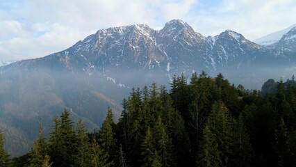 mountain top rocks view from above Zakopane Poland