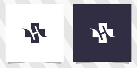 Obraz premium letter h with healthcare logo design