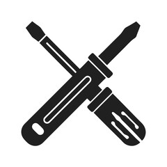 screwdriver icon vector silhouette illustration isolated on white background