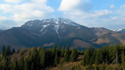 mountain top rocks view from above Zakopane Poland