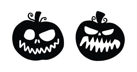 Vector Flat halloween pumpkins collection