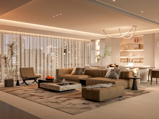 Modern Living Room: Warm White