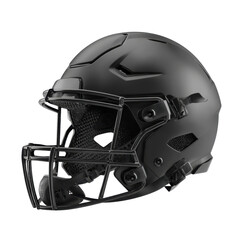 Fototapeta premium Matte black sport helmet isolated on transparent PNG background