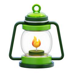 3D Lantern with Candle Flame
