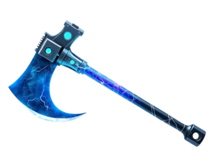 Cyberpunk Lightning Battle Axe for Gaming and Fantasy Themes