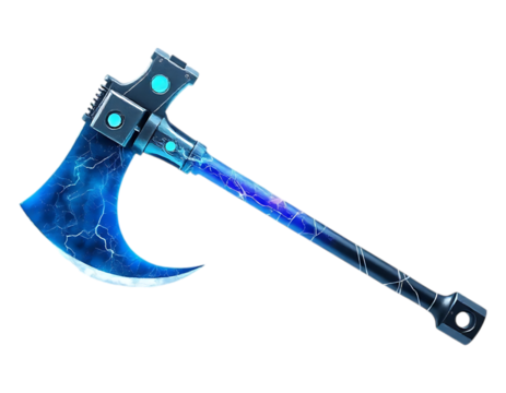 Cyberpunk Lightning Battle Axe for Gaming and Fantasy Themes