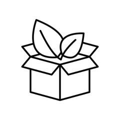 eco packing box vector icon logo