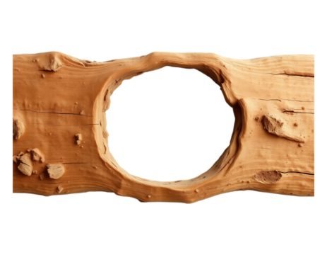 Wooden Log with Circular Hole