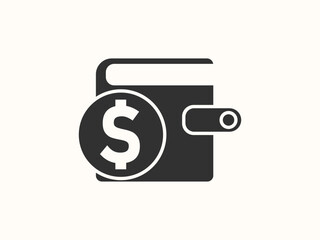 Dollar wallet icon in simple vector design