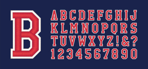 Classic college font. Vintage sport font in american style for football, baseball or basketball logos and t-shirt. Athletic department typeface, varsity style font. Vector	