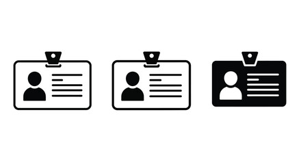 Id card badge icon. Identification card sign. Flat vector illustration.