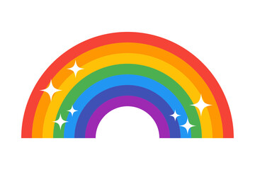 Colorful rainbow sparkle flat icon for apps and websites, Vector illustration 