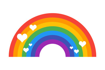 Colorful rainbow heart flat icon for apps and websites, Vector illustration 