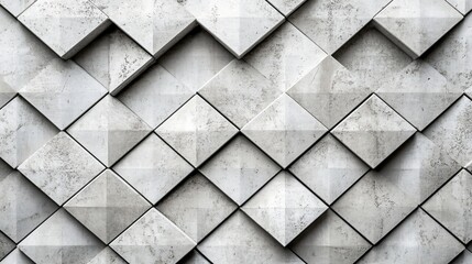 Obraz premium Grey and White Geometric 3D Wall Texture Pattern