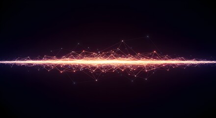 Abstract plexus network connection design with glowing lines and dots on dark