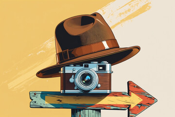 vintage photo camera with retro camera