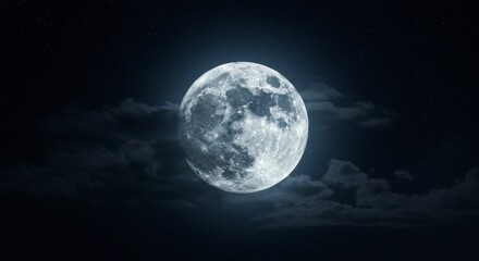 Fototapeta premium Full moon night sky clouds
