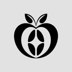apple with leaf vector illustrations 