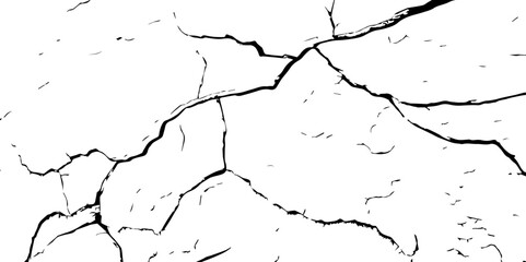 Cracked earth. Structure of cracking. The cracks concrete texture white and black. racks background, cracks texture, grunge background. Cracks in a wall background. Crack Texture. 