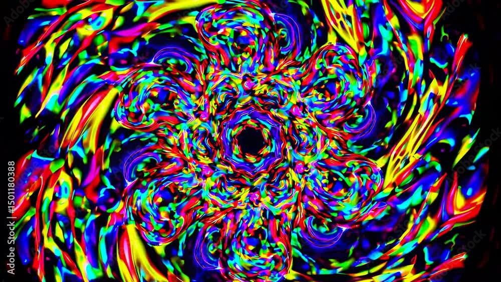 Canvas Prints bright, vibrant colors merge and swirl together, forming a mesmerizing kaleidoscope pattern with a c