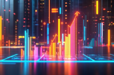 Fototapeta premium 3D visual of business data dashboard with floating charts