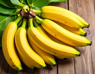 bananas fruit on wooden table