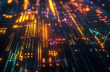 Obraz premium Abstract stock market dashboard with upward movement