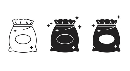 set of snack chip potato icon vector design simple black white color illustration isolated