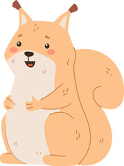 Cheerful Squirrel with Big Tail