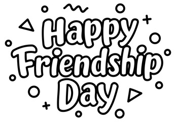 Fototapeta premium A bold, simple, and playful graphic design conveys a Happy Friendship Day message. Perfect for social media posts or greeting cards.