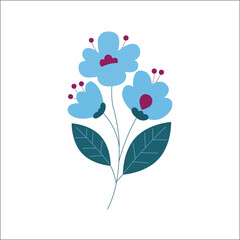 blueflowers,petal,cluster high resolution vector floral set for spring stationery greeting cards social content and online marketing visuals gentle pastel themes