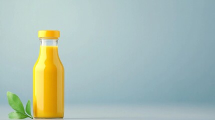 Refreshing Mango Juice in Glass Bottle.  Healthy Drink Concept.  Product Photography.