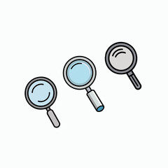 magnifying glass icon set ,of vector illustration, Search icons