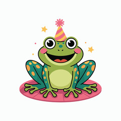 Cartoon illustration of a funny frog vector Illustration for children
