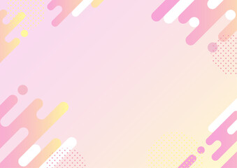 グラデーションのポップな柄の背景イラスト（ピンク・黄色）