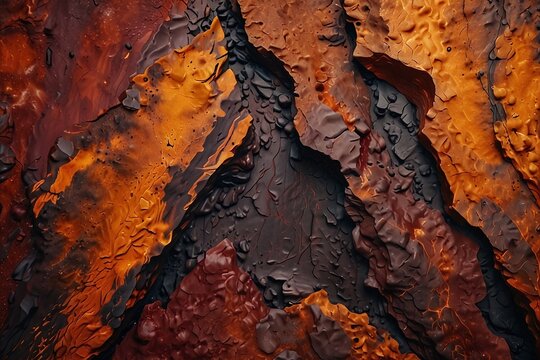 Red orange grunge background. Toned stone texture. Mountain texture close-up. lush lava color trend 2020. Bright colorful rock texture banner for your design


