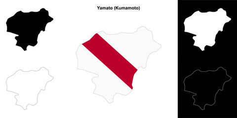 Yamato (Kumamoto) outline map set