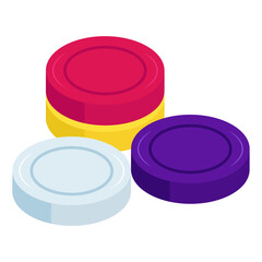 A beautiful design icon of carrom coins
