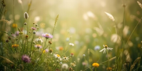 Fototapeta premium Wildflowers and Grasses at Field's Edge