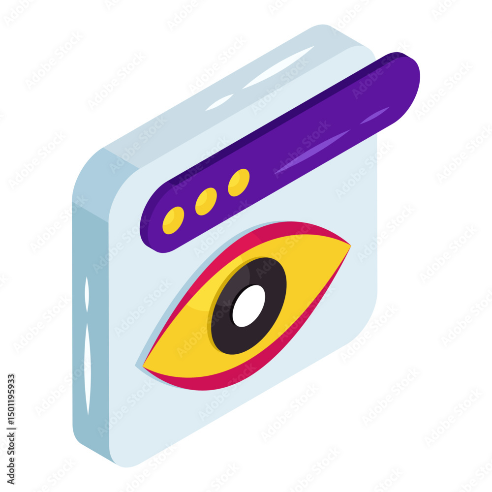 Wall mural isometric design icon of web monitoring