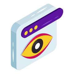 Isometric design icon of web monitoring