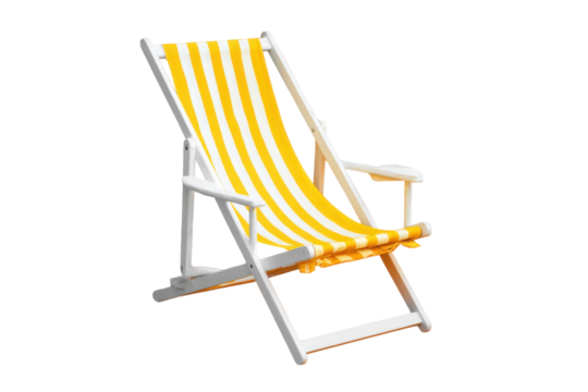 Striped yellow chair isolated on transparent background