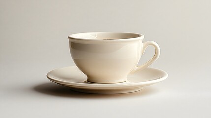 Elegant ceramic espresso cup and saucer set on a clean white background for coffee lovers