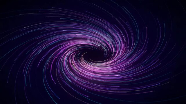 Abstract luminous swirl background with vibrant light trails and copy space, representing optical fiber communication