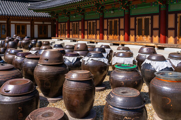 Fototapeta premium fermentation pots in the Buddhist temple