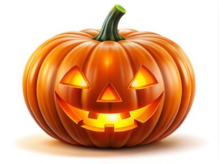 Illustration Of A Halloween Pumpkin Isolated On a White Background

