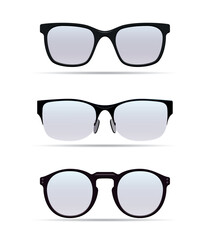 Set frame sunglasses. Outline illustration.