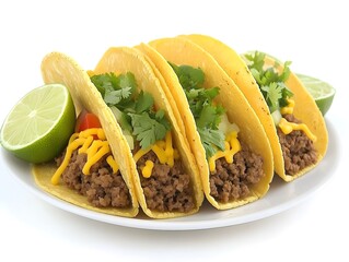 Succulent Beef Tacos with Cheese, Cilantro, and Lime - Delicious Mexican Street Food Delight