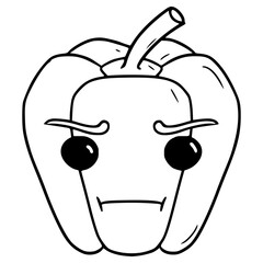 paprika character illustration hand drawn outline vector